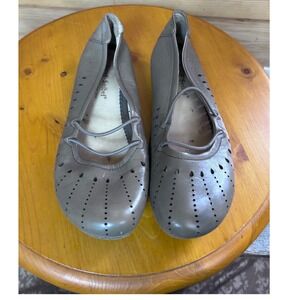 Josef Seibel Pippa 07 Taupe Leather Perforated Ballet Flats Womens 37 US 6.5-7